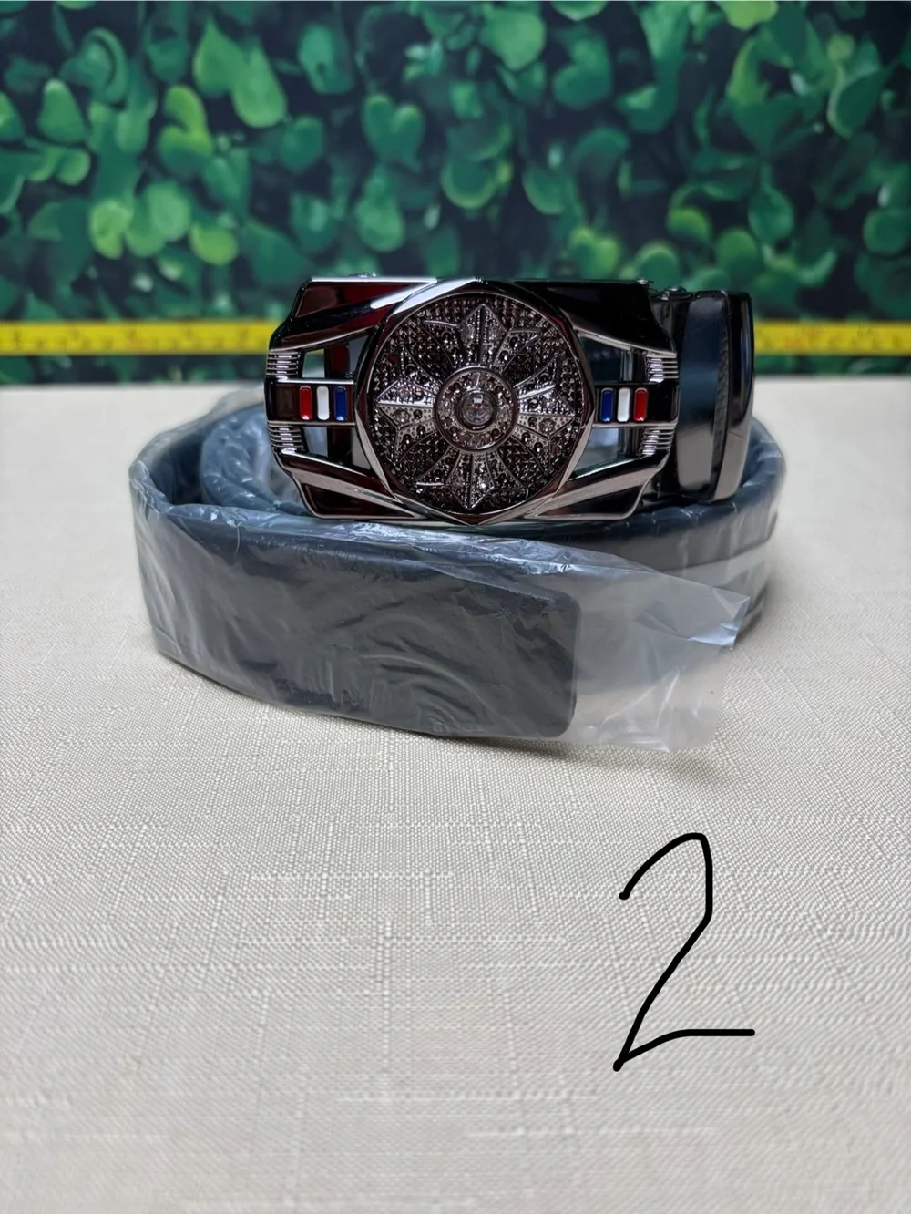 Men's Decorative spinner  Buckle with black Belt